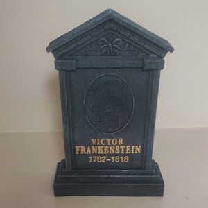 Black and Gold Frankenstein Tombstone Decor